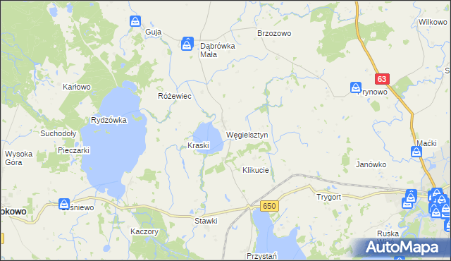 mapa Węgielsztyn, Węgielsztyn na mapie Targeo