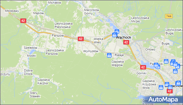 mapa Węglów, Węglów na mapie Targeo