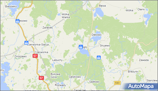 mapa Węgój, Węgój na mapie Targeo