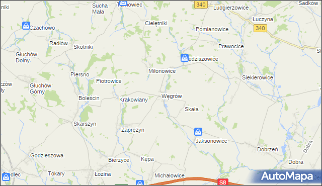 mapa Węgrów gmina Długołęka, Węgrów gmina Długołęka na mapie Targeo