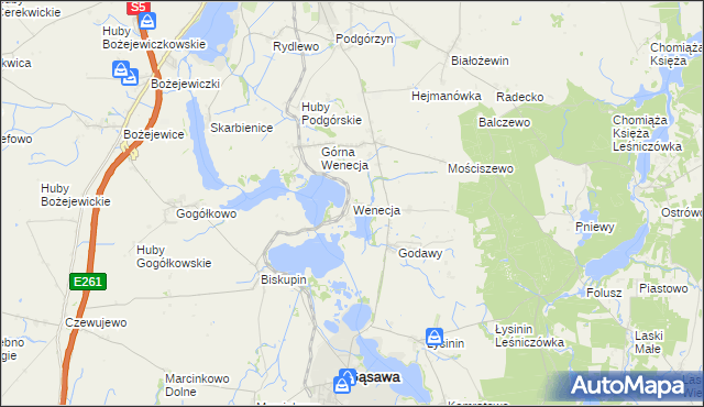 mapa Wenecja gmina Żnin, Wenecja gmina Żnin na mapie Targeo