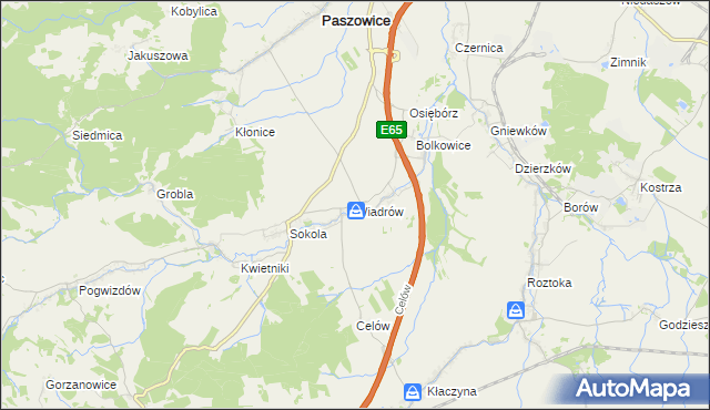 mapa Wiadrów, Wiadrów na mapie Targeo