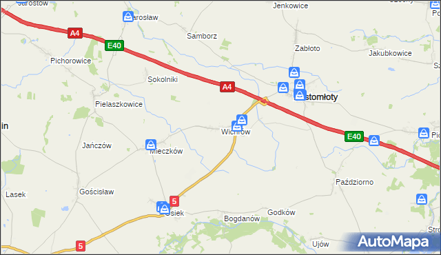 mapa Wichrów gmina Kostomłoty, Wichrów gmina Kostomłoty na mapie Targeo