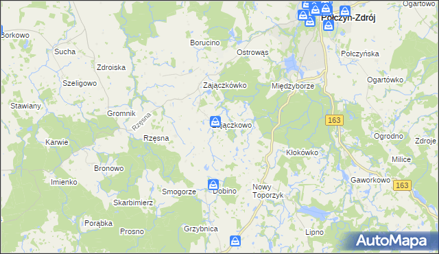 mapa Widów gmina Połczyn-Zdrój, Widów gmina Połczyn-Zdrój na mapie Targeo