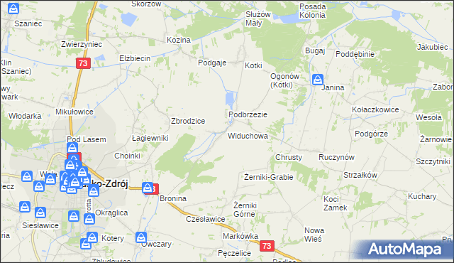 mapa Widuchowa gmina Busko-Zdrój, Widuchowa gmina Busko-Zdrój na mapie Targeo