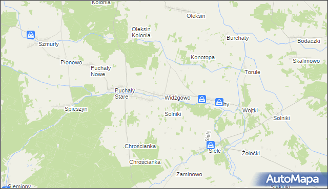 mapa Widźgowo, Widźgowo na mapie Targeo