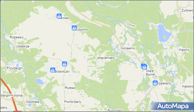 mapa Więcemierz, Więcemierz na mapie Targeo