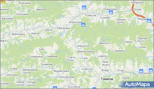 mapa Więciórka, Więciórka na mapie Targeo