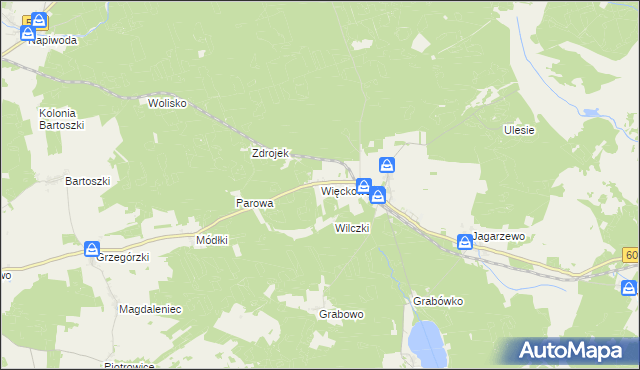 mapa Więckowo, Więckowo na mapie Targeo