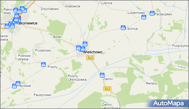 mapa Wielichowo-Wieś, Wielichowo-Wieś na mapie Targeo