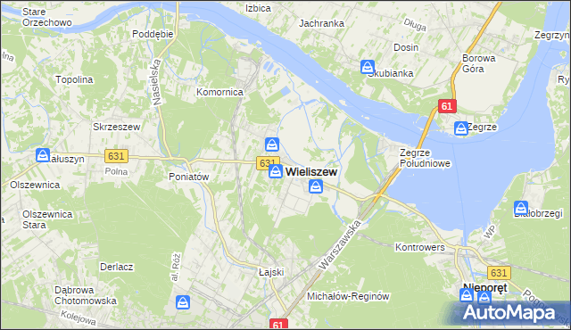 mapa Wieliszew, Wieliszew na mapie Targeo