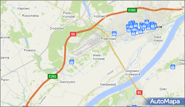 mapa Wielki Konopat, Wielki Konopat na mapie Targeo