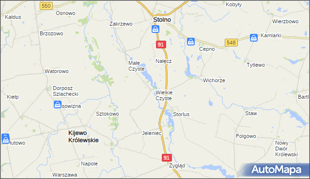 mapa Wielkie Czyste, Wielkie Czyste na mapie Targeo