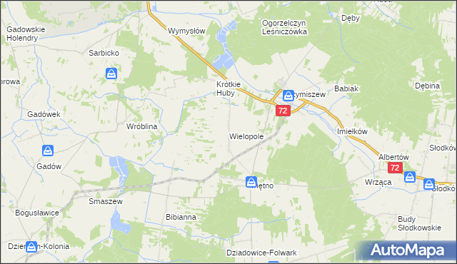 mapa Wielopole gmina Tuliszków, Wielopole gmina Tuliszków na mapie Targeo