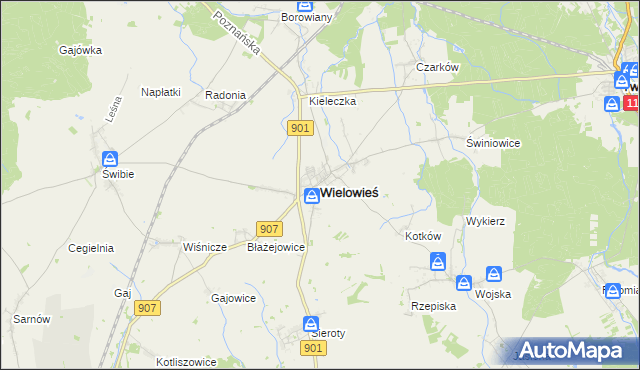 mapa Wielowieś powiat gliwicki, Wielowieś powiat gliwicki na mapie Targeo