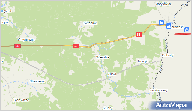 mapa Wierobie, Wierobie na mapie Targeo