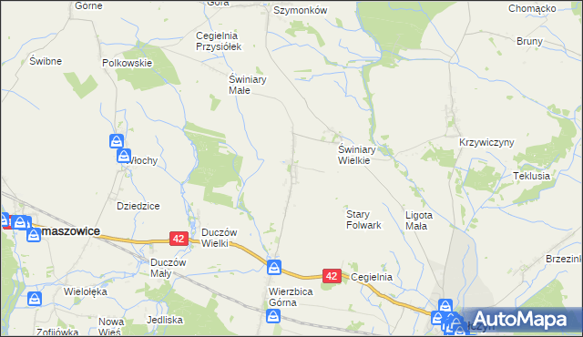 mapa Wierzbica Dolna gmina Wołczyn, Wierzbica Dolna gmina Wołczyn na mapie Targeo