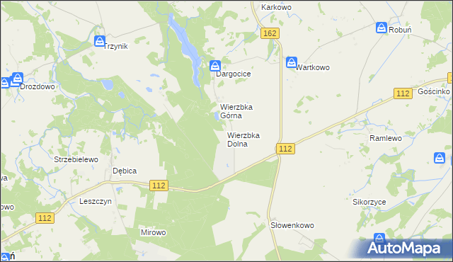 mapa Wierzbka Dolna, Wierzbka Dolna na mapie Targeo