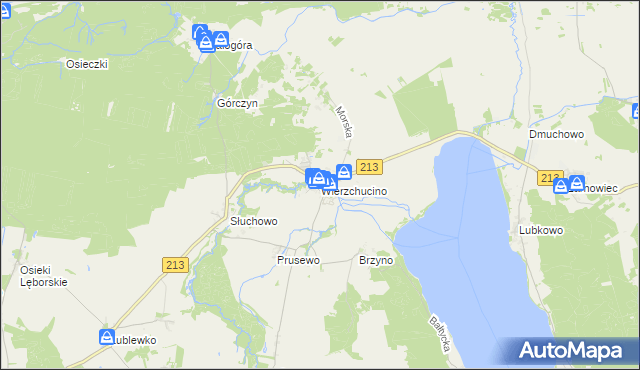 mapa Wierzchucino, Wierzchucino na mapie Targeo