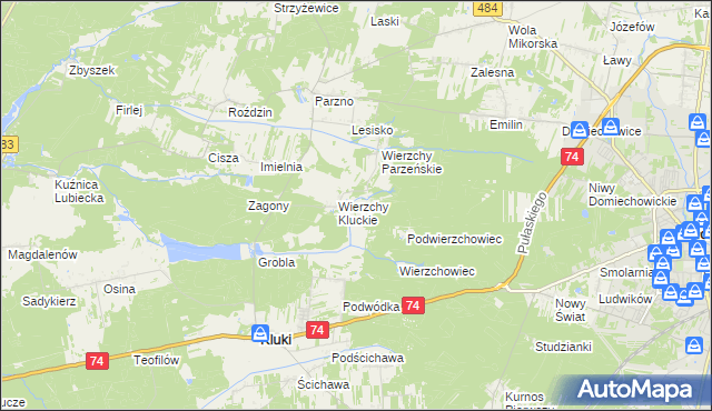 mapa Wierzchy Strzyżewskie, Wierzchy Strzyżewskie na mapie Targeo