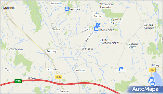 mapa Wierzeja, Wierzeja na mapie Targeo