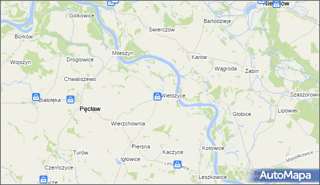 mapa Wietszyce, Wietszyce na mapie Targeo