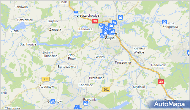 mapa Wieża, Wieża na mapie Targeo