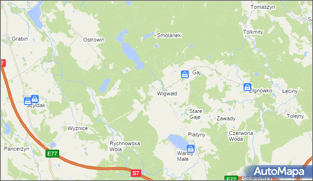 mapa Wigwałd, Wigwałd na mapie Targeo