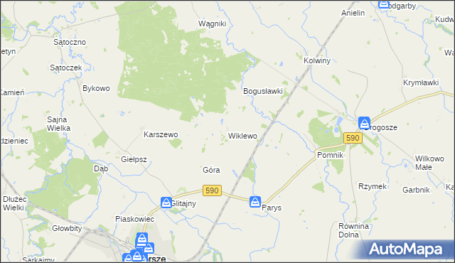 mapa Wiklewo, Wiklewo na mapie Targeo