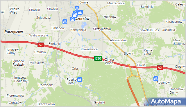 mapa Wiktorów gmina Zgierz, Wiktorów gmina Zgierz na mapie Targeo