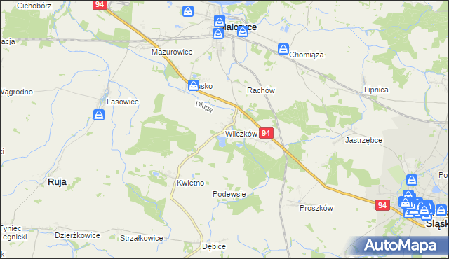 mapa Wilczków gmina Malczyce, Wilczków gmina Malczyce na mapie Targeo