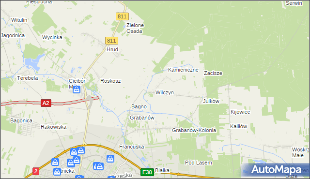 mapa Wilczyn gmina Biała Podlaska, Wilczyn gmina Biała Podlaska na mapie Targeo