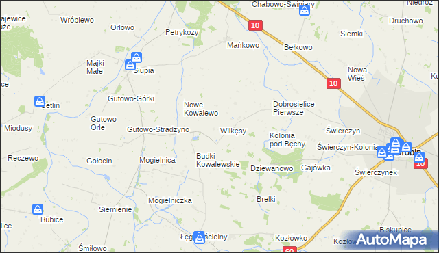 mapa Wilkęsy, Wilkęsy na mapie Targeo