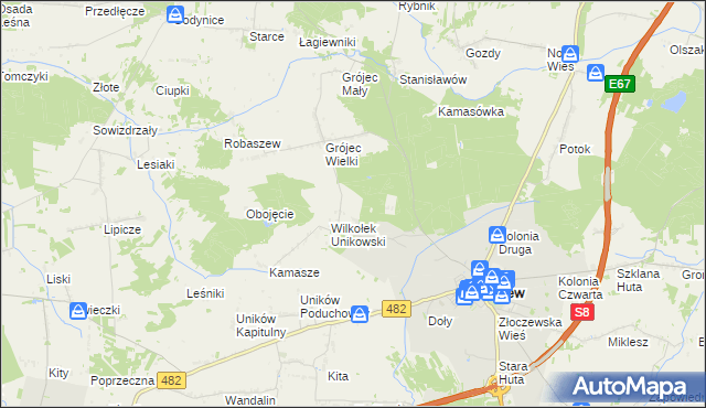 mapa Wilkołek Grójecki, Wilkołek Grójecki na mapie Targeo