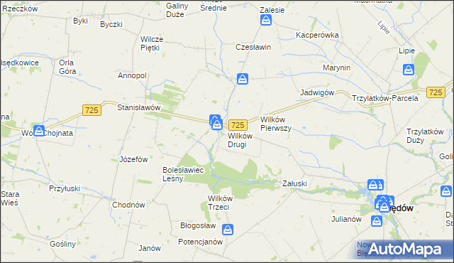 mapa Wilków Drugi, Wilków Drugi na mapie Targeo