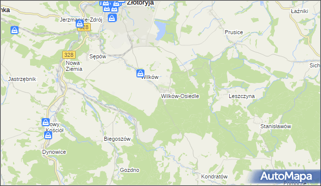 mapa Wilków-Osiedle, Wilków-Osiedle na mapie Targeo