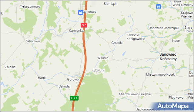 mapa Wiłunie, Wiłunie na mapie Targeo