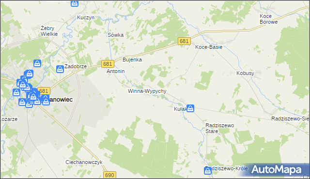 mapa Winna-Poświętna, Winna-Poświętna na mapie Targeo