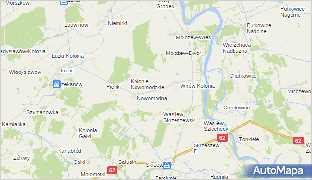 mapa Wirów gmina Jabłonna Lacka, Wirów gmina Jabłonna Lacka na mapie Targeo