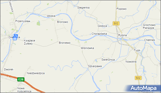 mapa Wiśniówka gmina Stegna, Wiśniówka gmina Stegna na mapie Targeo