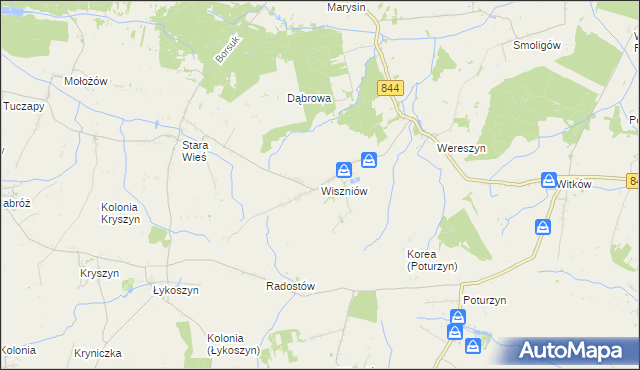 mapa Wiszniów, Wiszniów na mapie Targeo