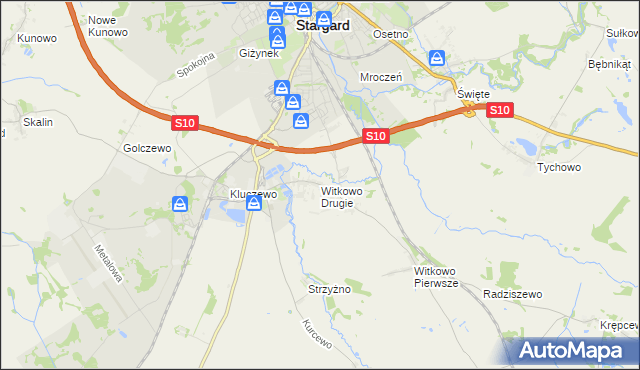 mapa Witkowo Drugie, Witkowo Drugie na mapie Targeo