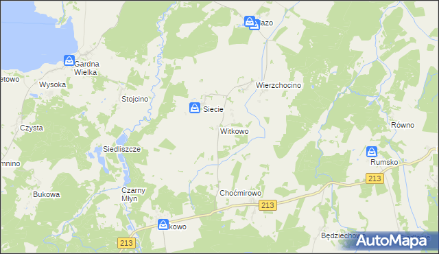 mapa Witkowo gmina Smołdzino, Witkowo gmina Smołdzino na mapie Targeo