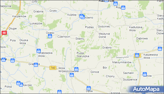 mapa Witoldów gmina Przytyk, Witoldów gmina Przytyk na mapie Targeo