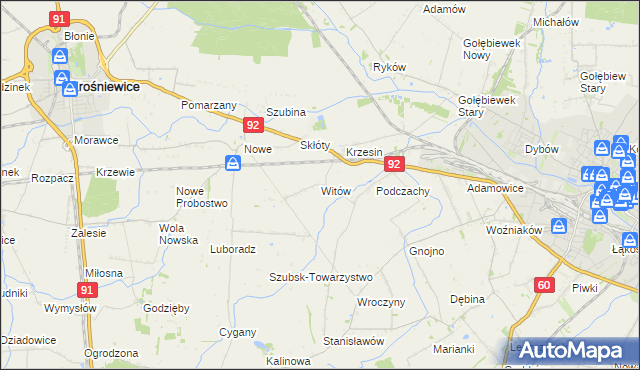 mapa Witów gmina Krośniewice, Witów gmina Krośniewice na mapie Targeo