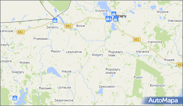 mapa Wiżgóry, Wiżgóry na mapie Targeo