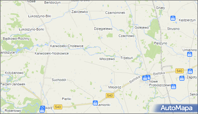 mapa Włoczewo, Włoczewo na mapie Targeo