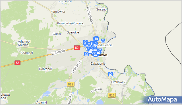 mapa Włodawa, Włodawa na mapie Targeo