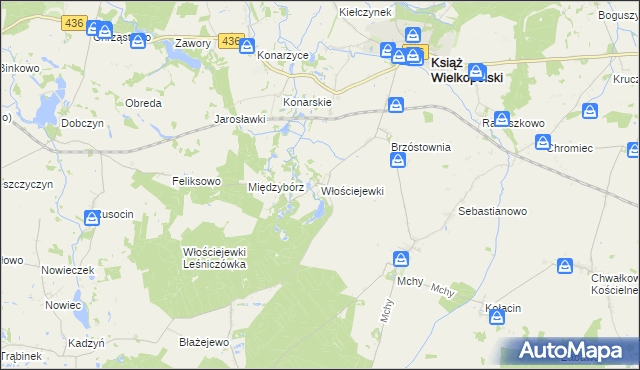 mapa Włościejewki, Włościejewki na mapie Targeo