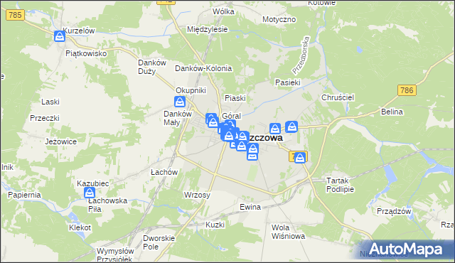 mapa Włoszczowa, Włoszczowa na mapie Targeo